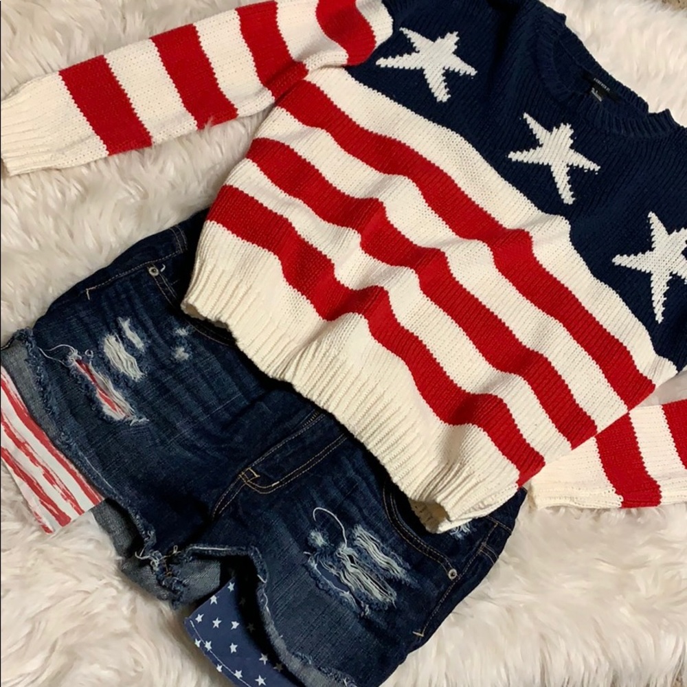 American Flag Oversized Sweater